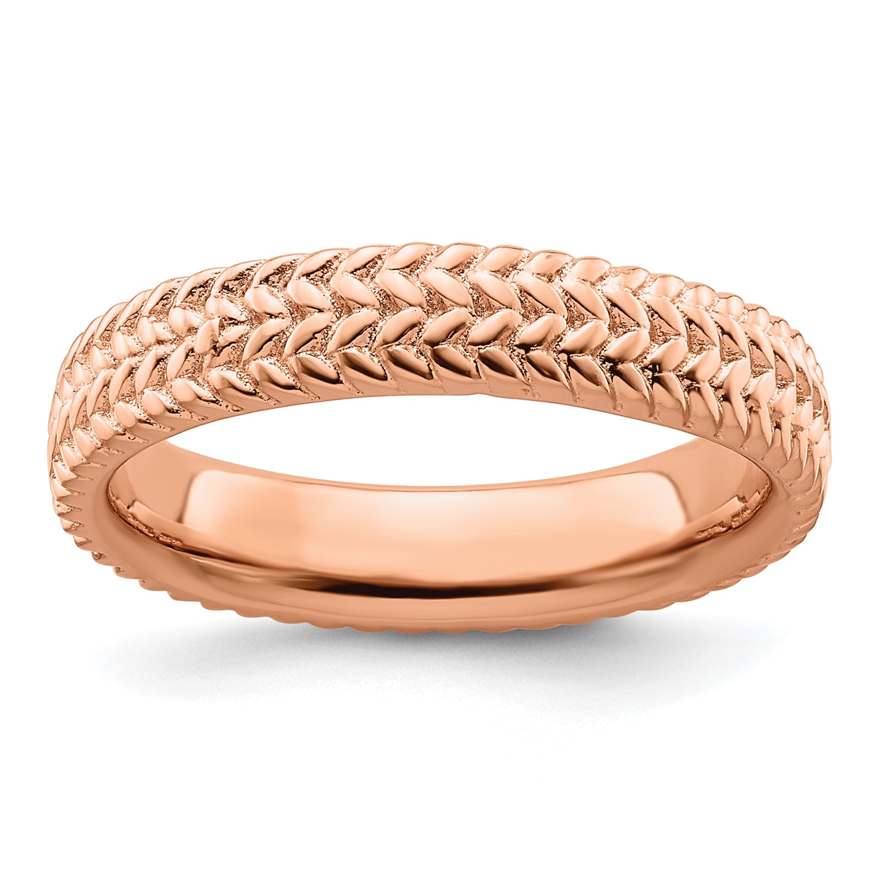 Sterlingsilber Stapelbar Expressions Rosa Beschichtet Ring