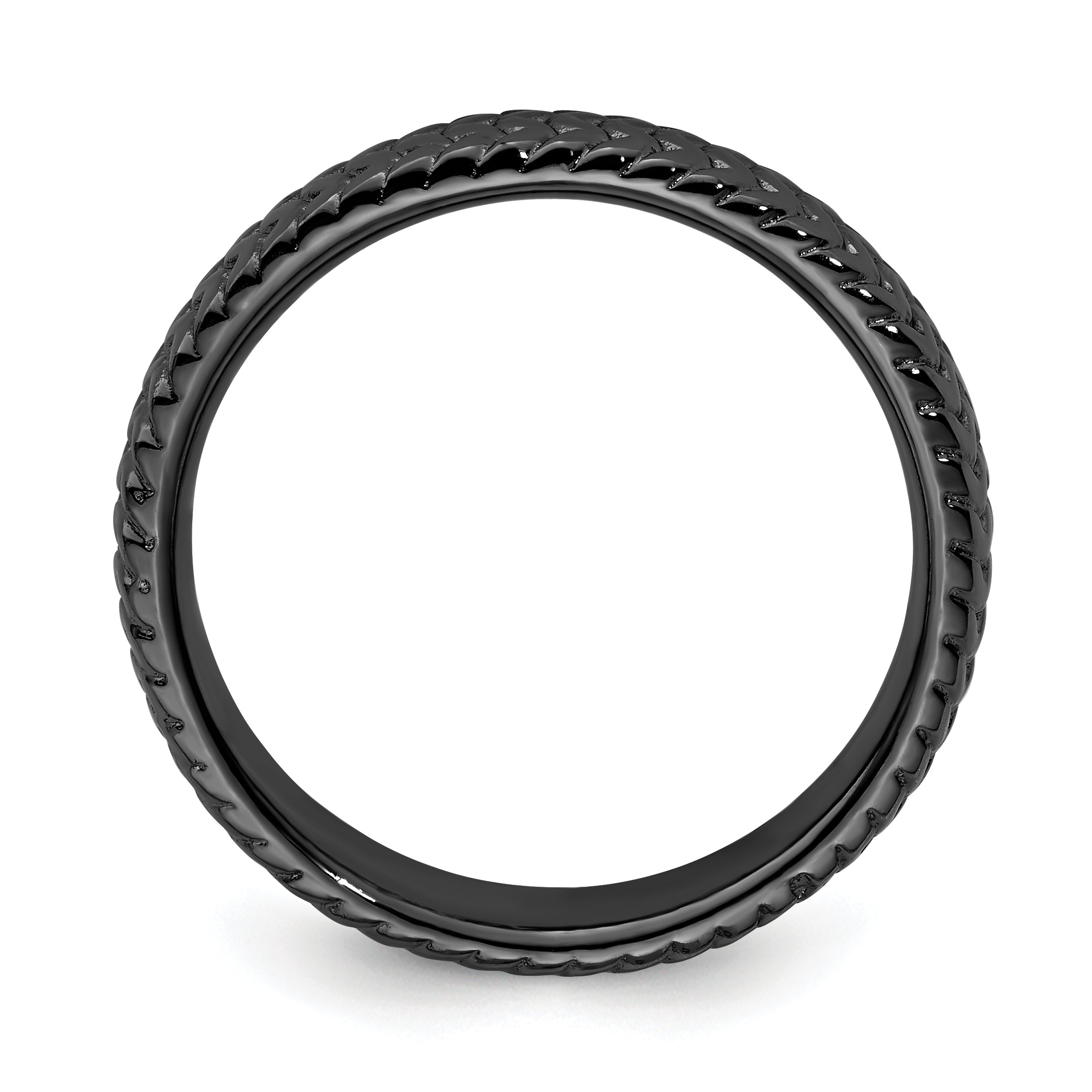 Sterlingsilber Stapelbar Expressions Schwarz Beschichtet Ring