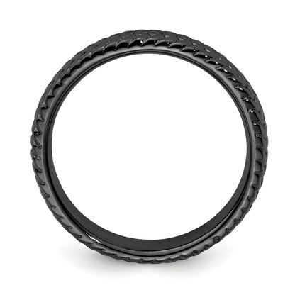 Sterlingsilber Stapelbar Expressions Schwarz Beschichtet Ring