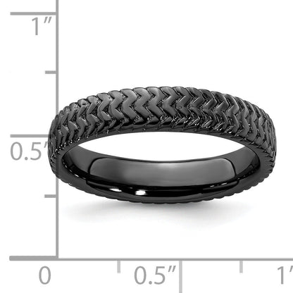 Sterlingsilber Stapelbar Expressions Schwarz Beschichtet Ring