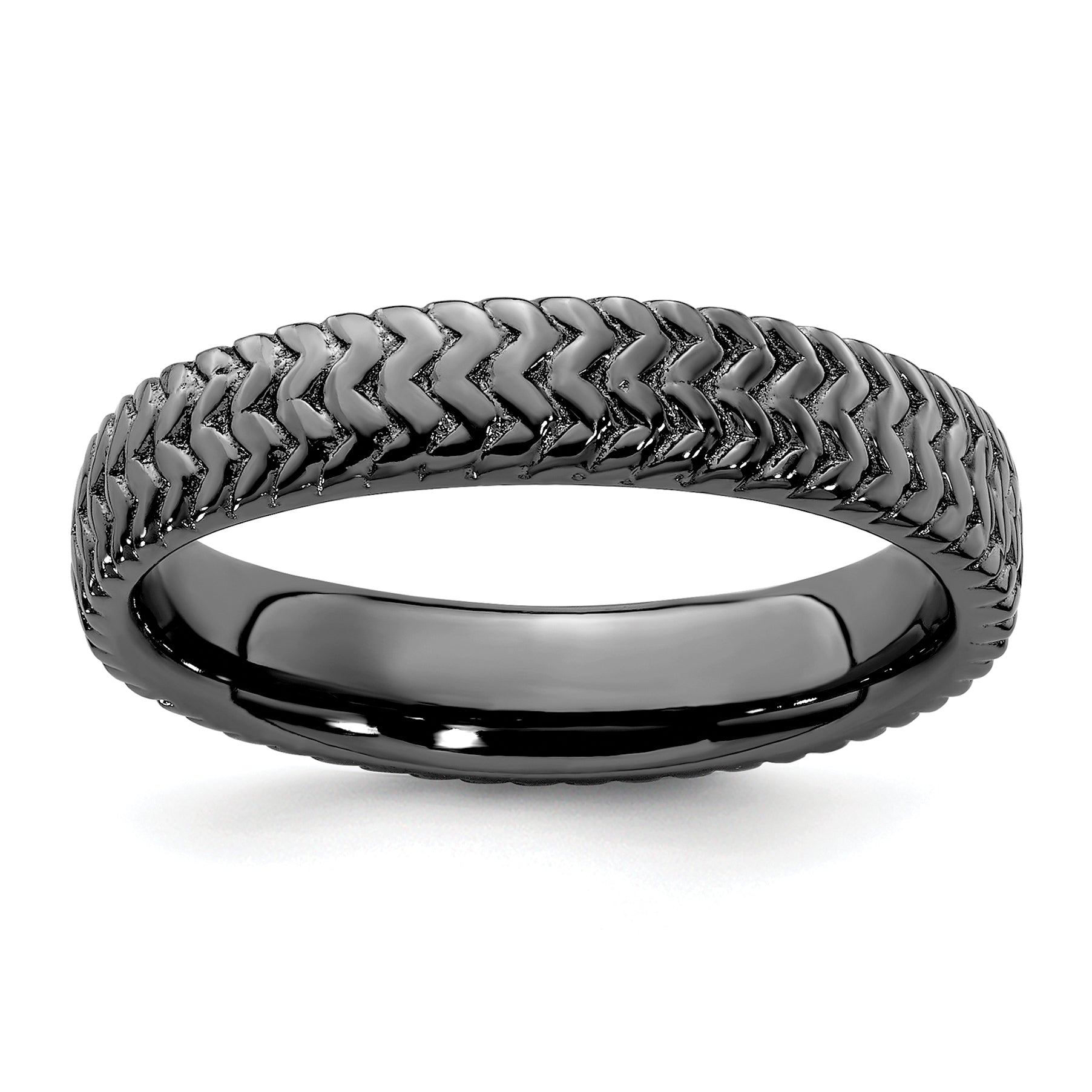 Sterlingsilber Stapelbar Expressions Schwarz Beschichtet Ring