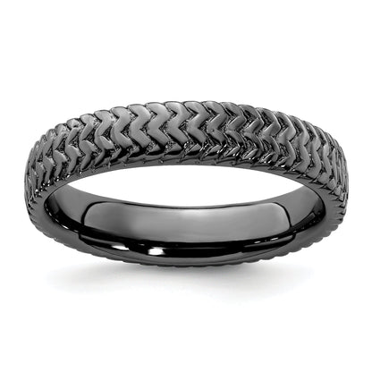 Sterlingsilber Stapelbar Expressions Schwarz Beschichtet Ring