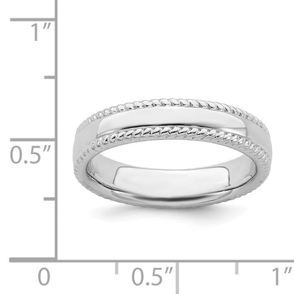 Sterlingsilber Stapelbar Expressions Rhodium Ring