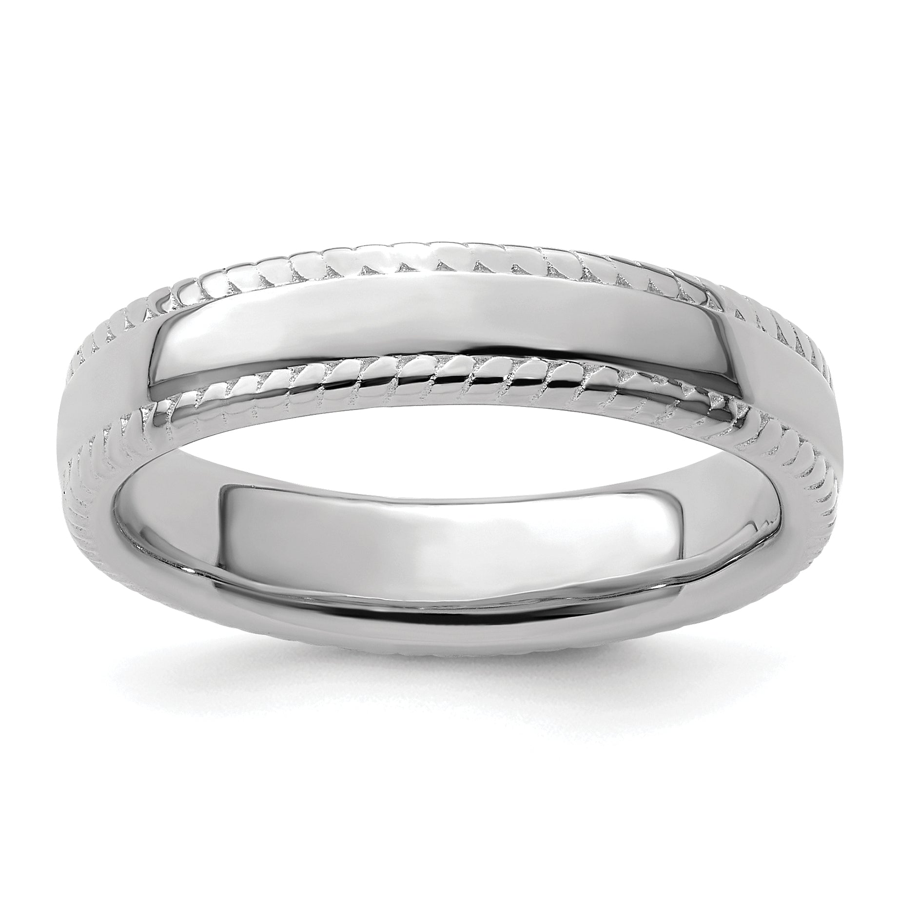 Sterlingsilber Stapelbar Expressions Rhodium Ring