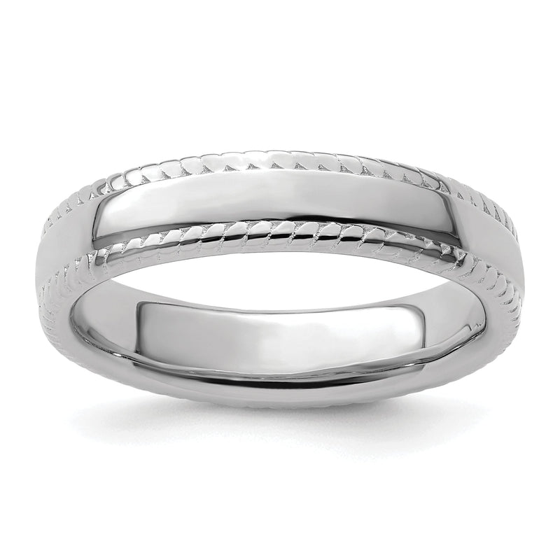 Sterlingsilber Stapelbar Expressions Rhodium Ring