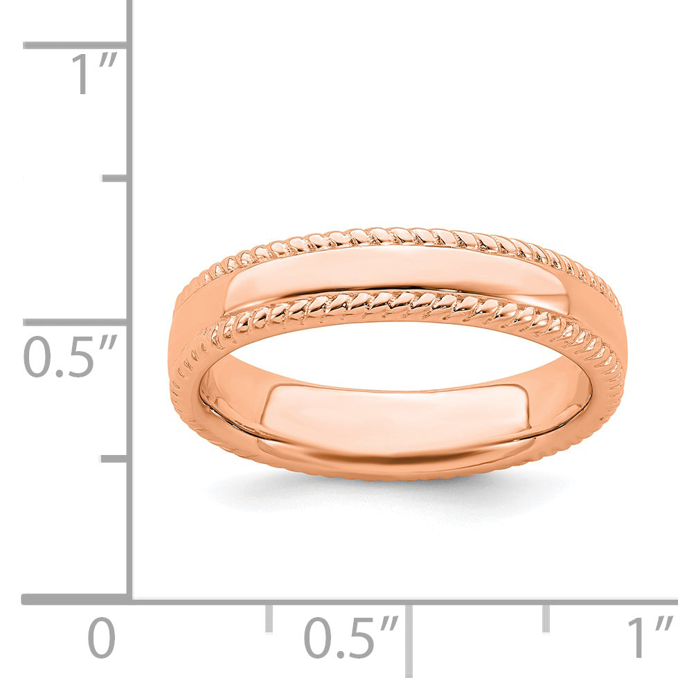 Sterlingsilber Stapelbar Expressions Rosa Beschichtet Ring