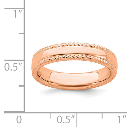 Sterlingsilber Stapelbar Expressions Rosa Beschichtet Ring