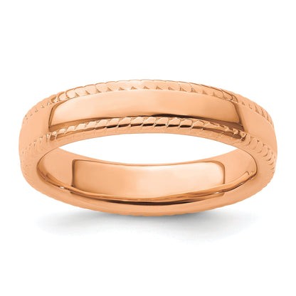 Sterlingsilber Stapelbar Expressions Rosa Beschichtet Ring