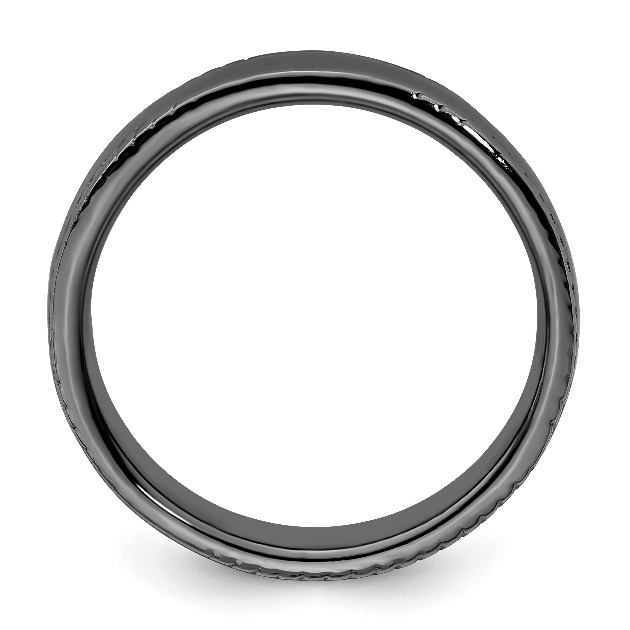 Sterlingsilber Stapelbar Expressions Schwarz Beschichtet Ring