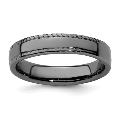 Sterlingsilber Stapelbar Expressions Schwarz Beschichtet Ring