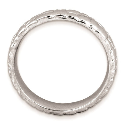 Sterlingsilber Stapelbar Expressions Rhodium Ring (size 7 Nur)