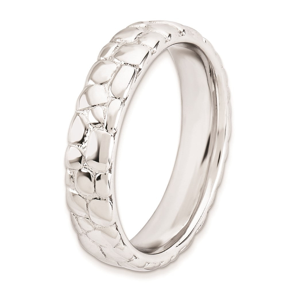 Sterlingsilber Stapelbar Expressions Rhodium Ring (size 7 Nur)