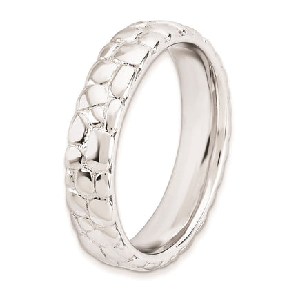 Sterlingsilber Stapelbar Expressions Rhodium Ring (size 7 Nur)