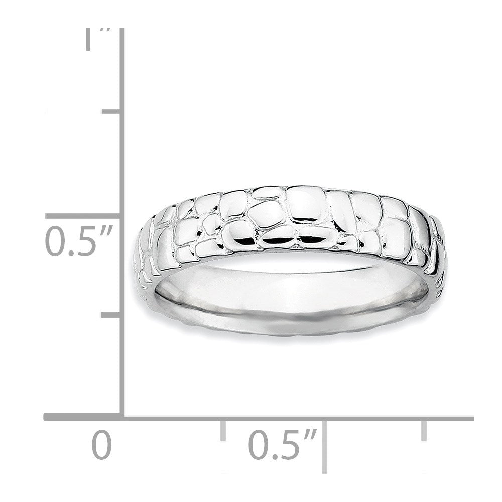 Sterlingsilber Stapelbar Expressions Rhodium Ring (size 7 Nur)