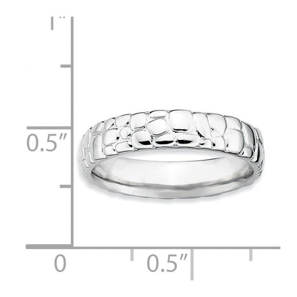 Sterlingsilber Stapelbar Expressions Rhodium Ring (size 7 Nur)