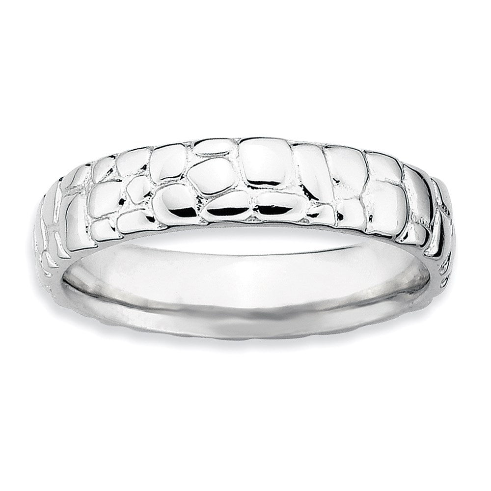 Sterlingsilber Stapelbar Expressions Rhodium Ring (size 7 Nur)