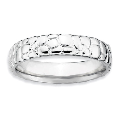 Sterlingsilber Stapelbar Expressions Rhodium Ring (size 7 Nur)