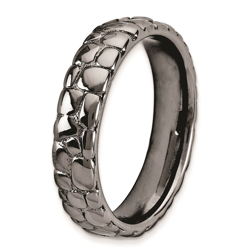 Sterlingsilber Stapelbar Expressions Schwarz Beschichtet Ring