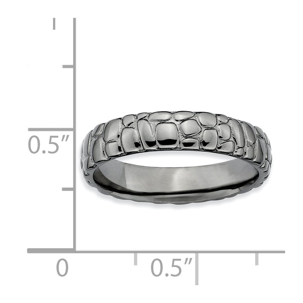 Sterlingsilber Stapelbar Expressions Schwarz Beschichtet Ring