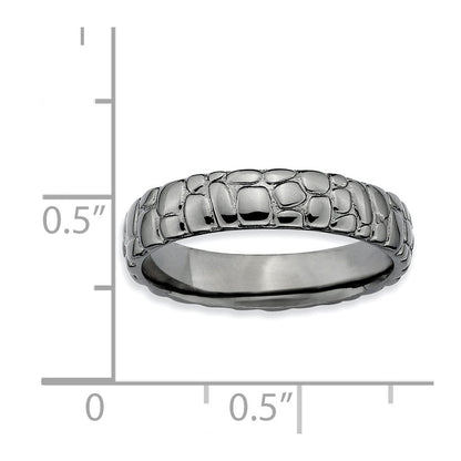 Sterlingsilber Stapelbar Expressions Schwarz Beschichtet Ring