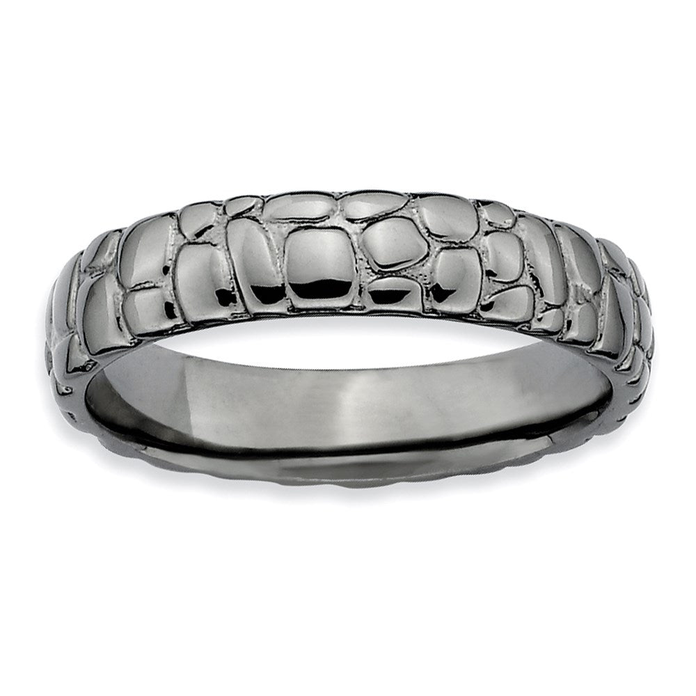 Sterlingsilber Stapelbar Expressions Schwarz Beschichtet Ring