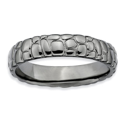 Sterlingsilber Stapelbar Expressions Schwarz Beschichtet Ring