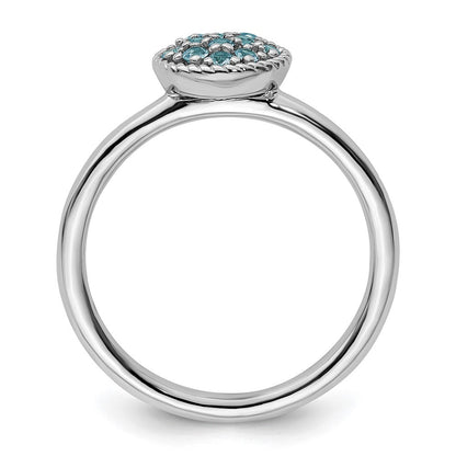 Sterlingsilber Stapelbar Expressions Blautopas Rhodium Ring