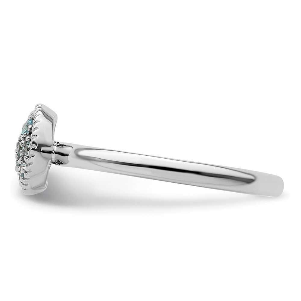 Sterlingsilber Stapelbar Expressions Blautopas Rhodium Ring