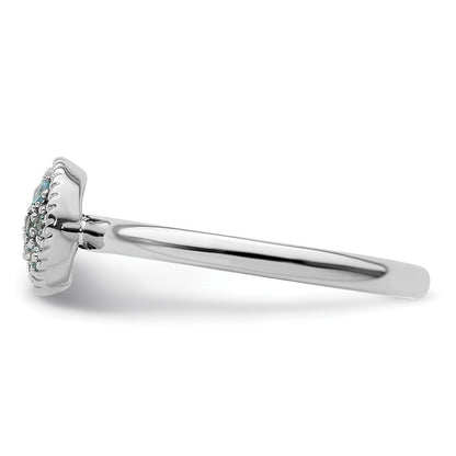 Sterlingsilber Stapelbar Expressions Blautopas Rhodium Ring