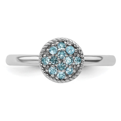 Sterlingsilber Stapelbar Expressions Blautopas Rhodium Ring