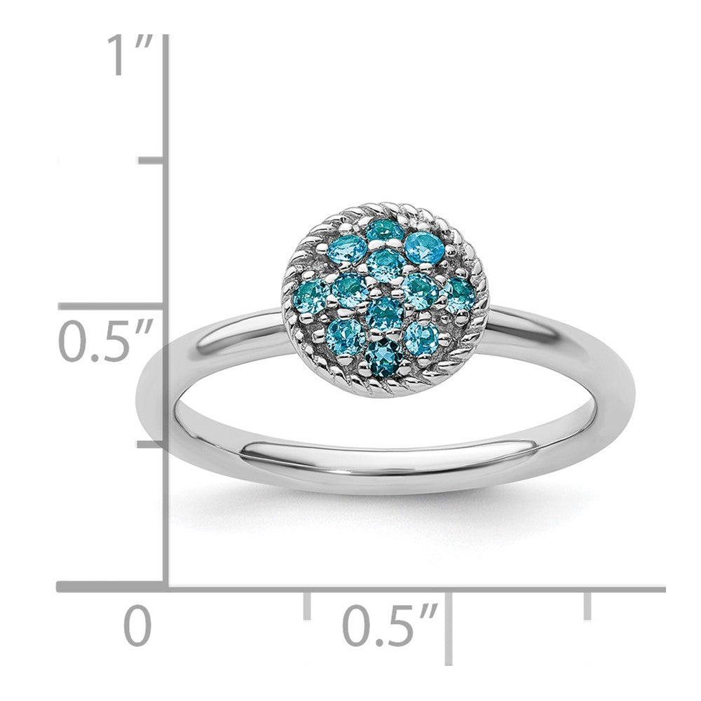 Sterlingsilber Stapelbar Expressions Blautopas Rhodium Ring