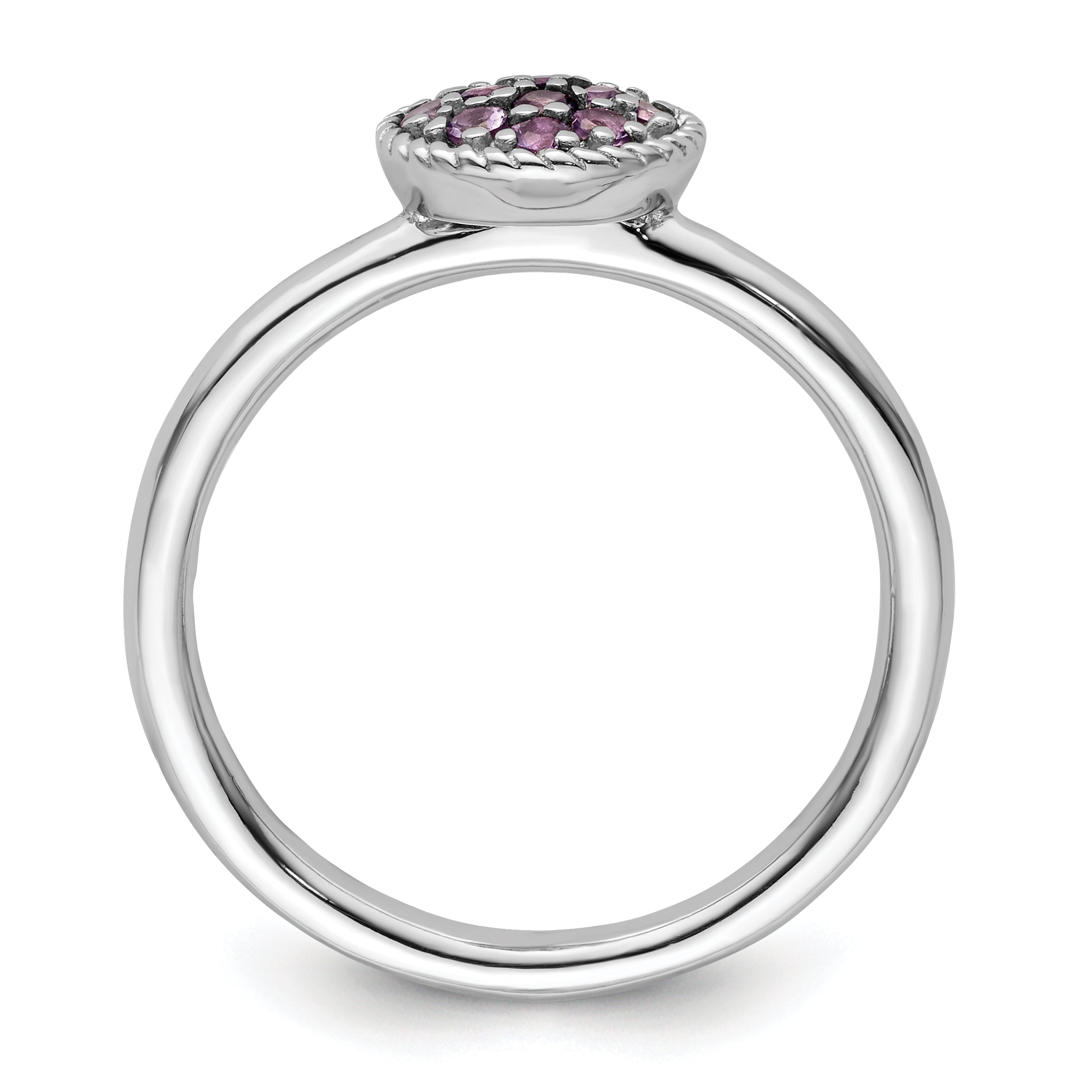 Sterlingsilber Stapelbar Expressions Amethyst Rhodium Ring