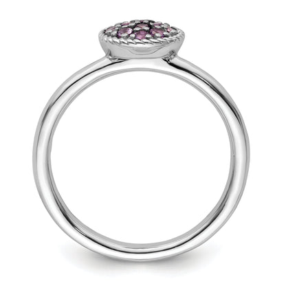 Sterlingsilber Stapelbar Expressions Amethyst Rhodium Ring