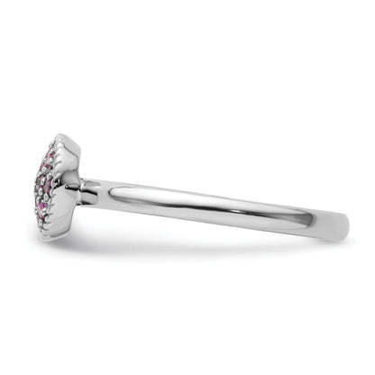 Sterlingsilber Stapelbar Expressions Amethyst Rhodium Ring