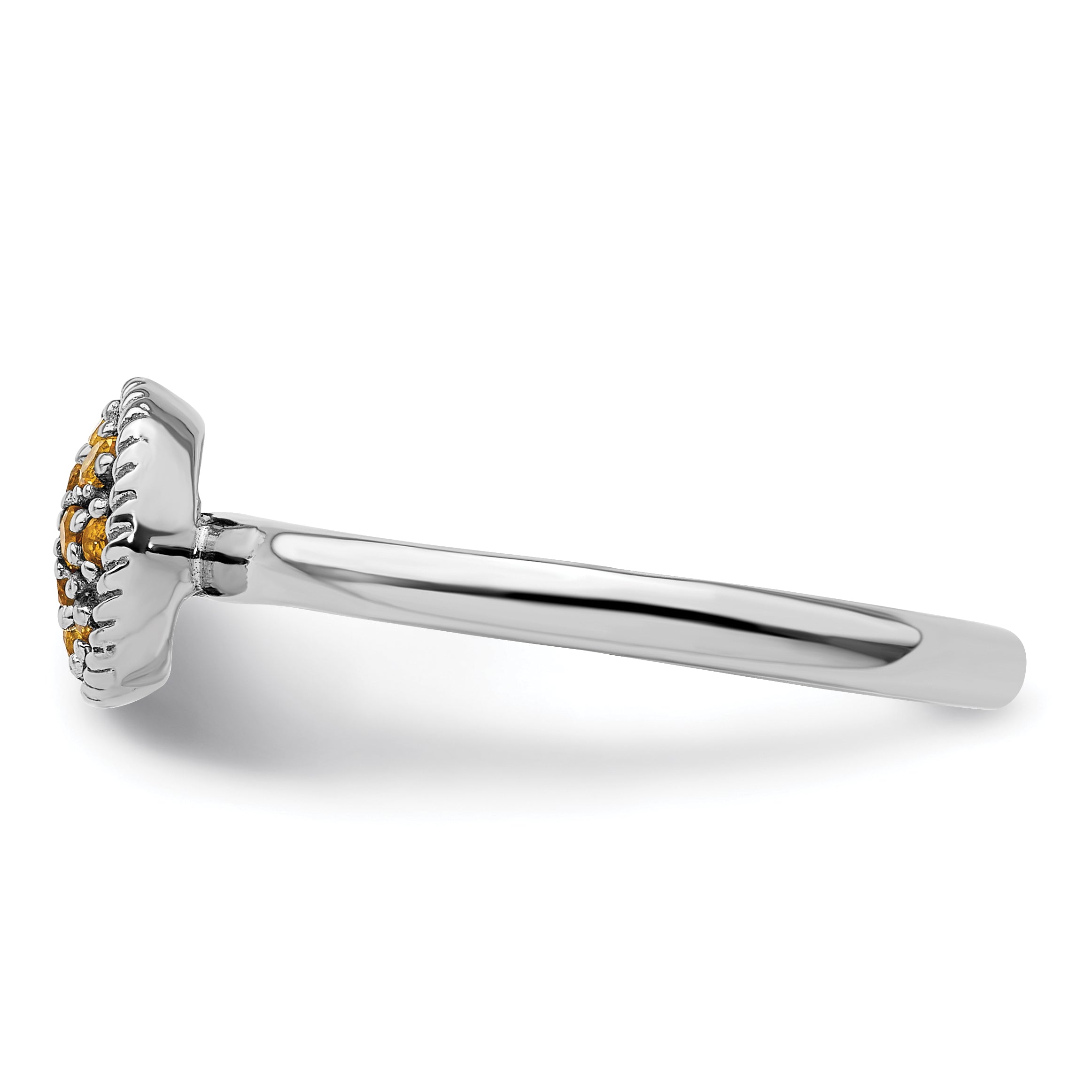 Sterlingsilber Stapelbar Expressions Citrin Rhodium Ring