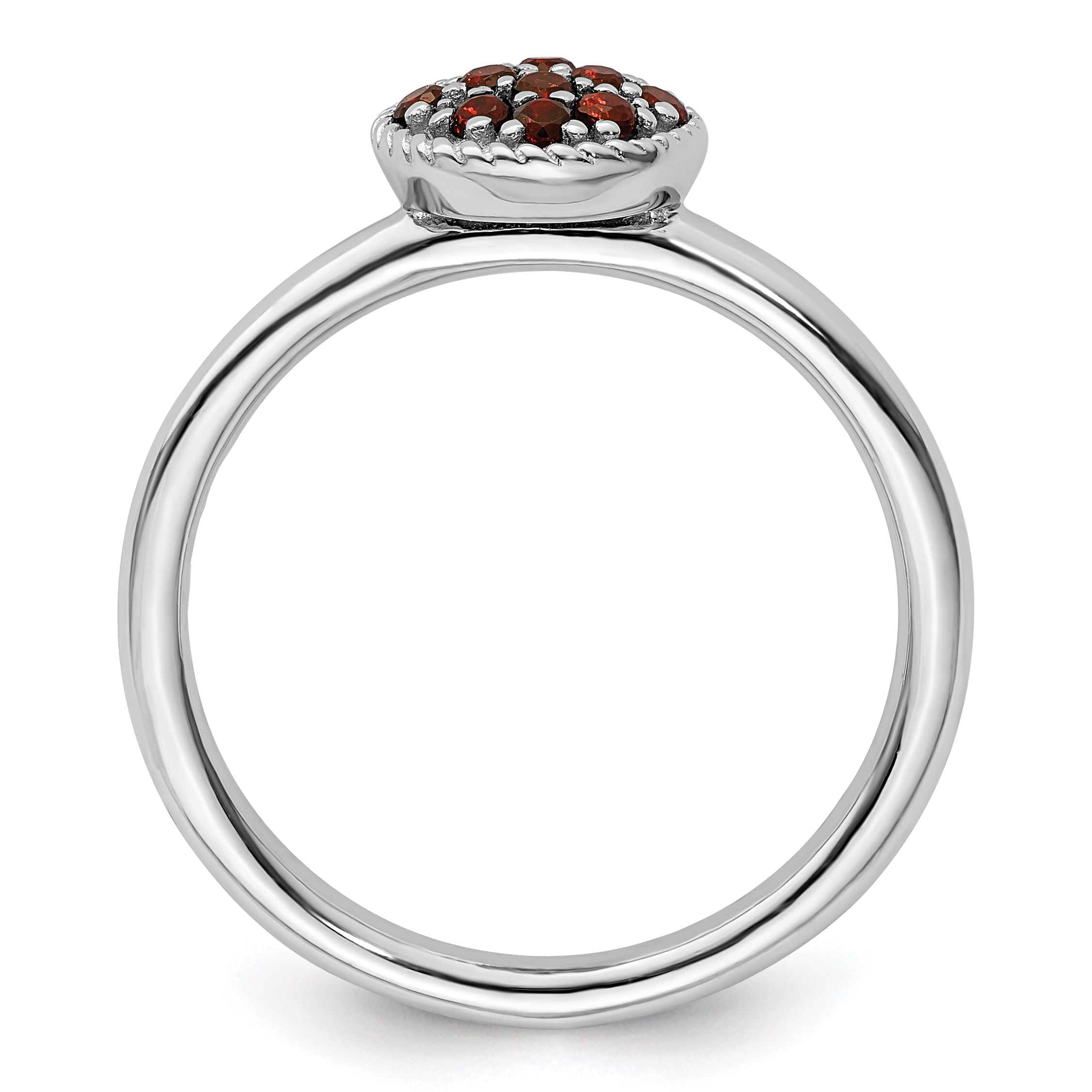 Sterlingsilber Stapelbar Expressions Granat Rhodium Ring