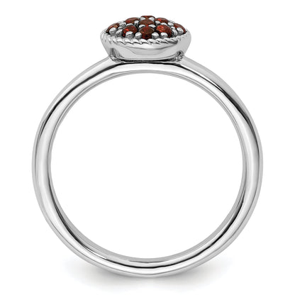 Sterlingsilber Stapelbar Expressions Granat Rhodium Ring