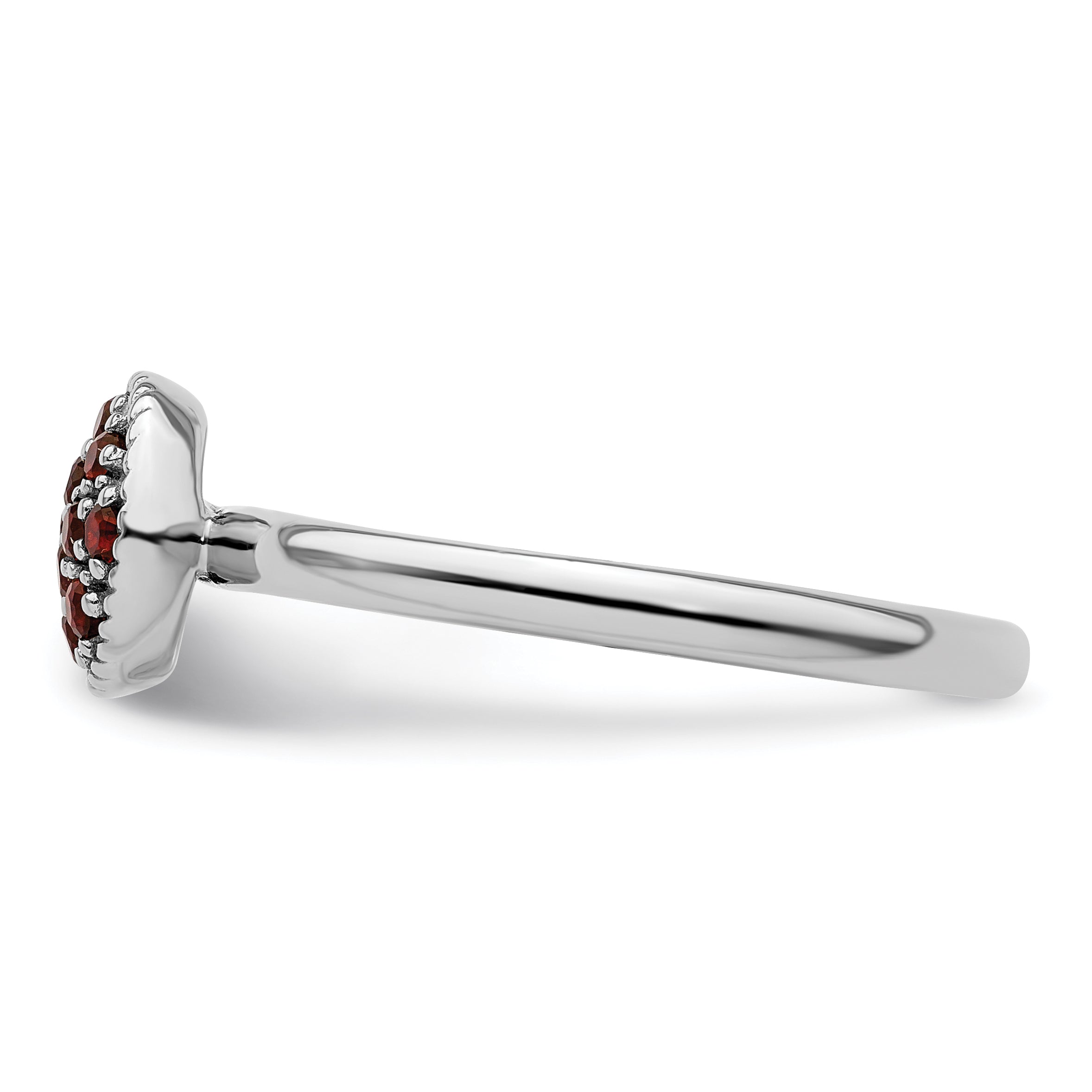 Sterlingsilber Stapelbar Expressions Granat Rhodium Ring