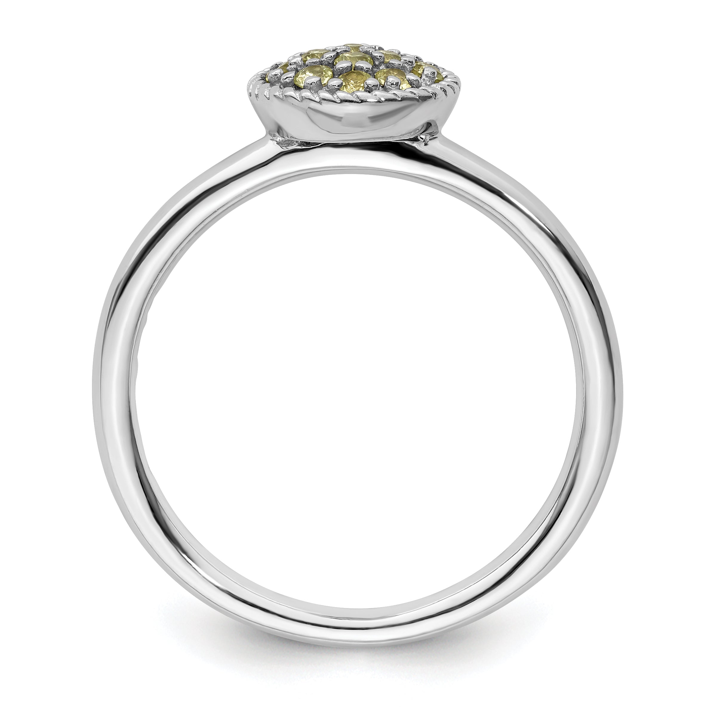 Sterlingsilber Stapelbar Expressions Peridot Rhodium Ring