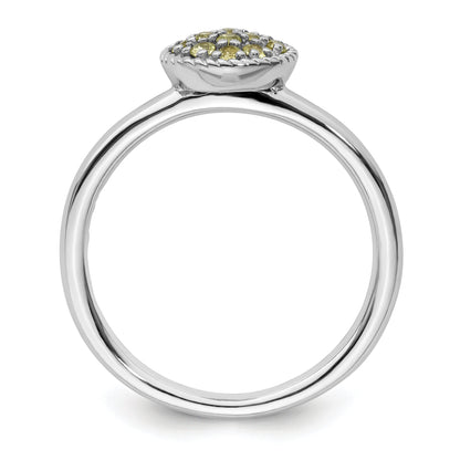 Sterlingsilber Stapelbar Expressions Peridot Rhodium Ring