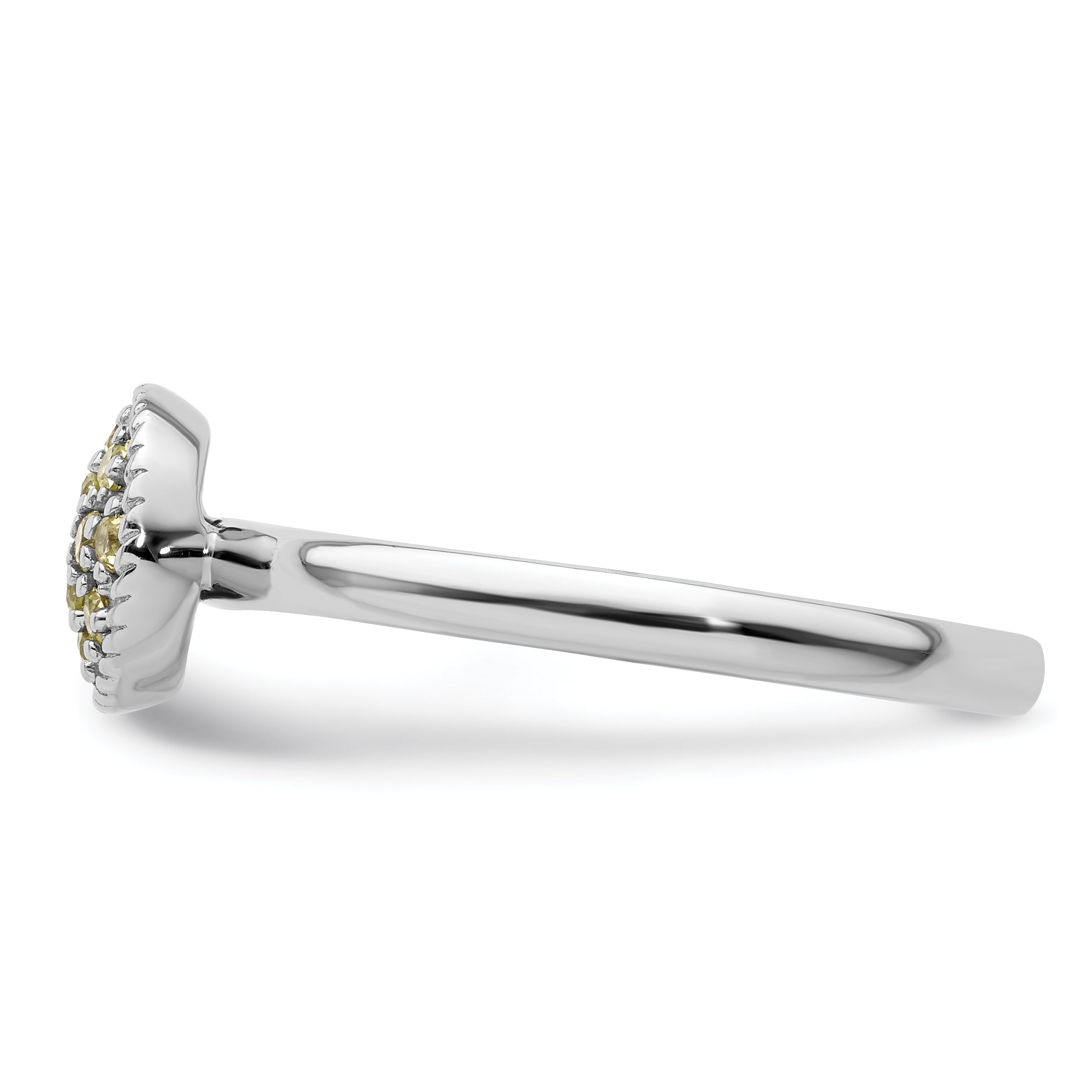 Sterlingsilber Stapelbar Expressions Peridot Rhodium Ring