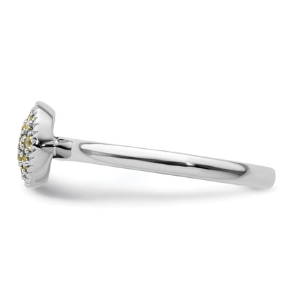 Sterlingsilber Stapelbar Expressions Peridot Rhodium Ring
