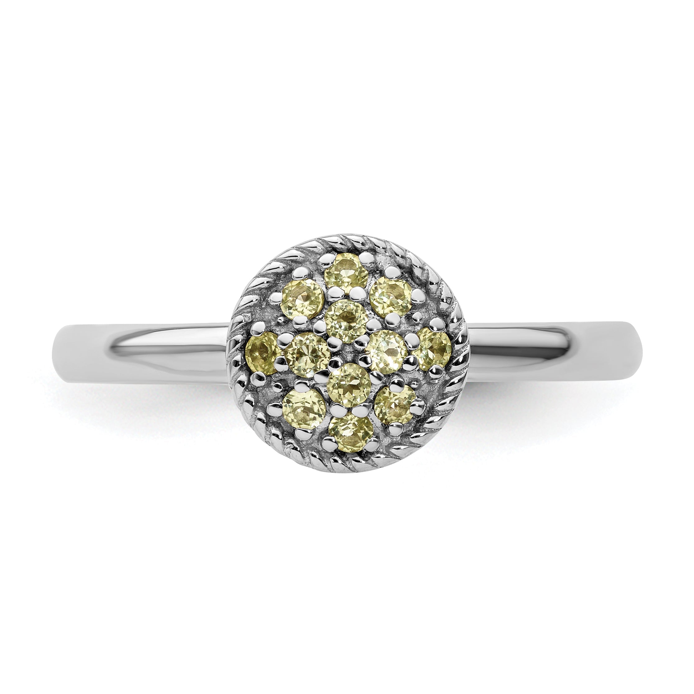 Sterlingsilber Stapelbar Expressions Peridot Rhodium Ring