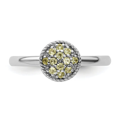 Sterlingsilber Stapelbar Expressions Peridot Rhodium Ring