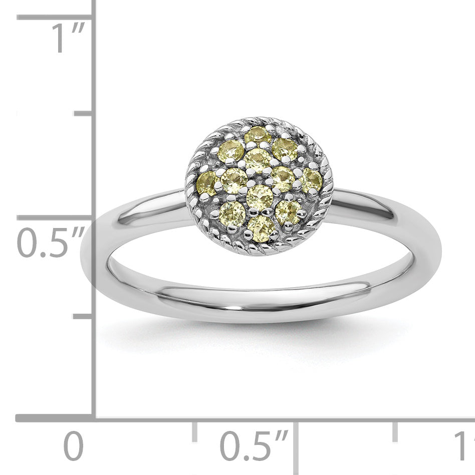 Sterlingsilber Stapelbar Expressions Peridot Rhodium Ring