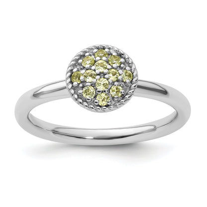 Sterlingsilber Stapelbar Expressions Peridot Rhodium Ring