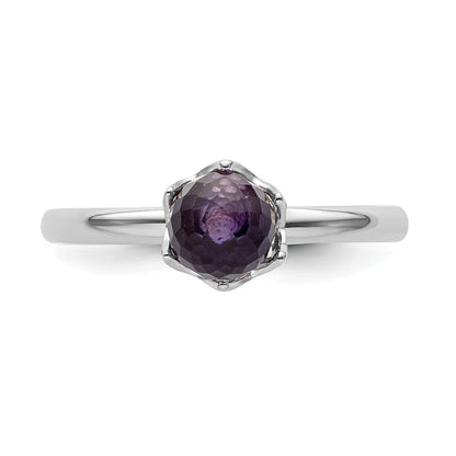 Sterlingsilber Stapelbar Expressions Amethyst Briolette Ring (size 7 Nur)
