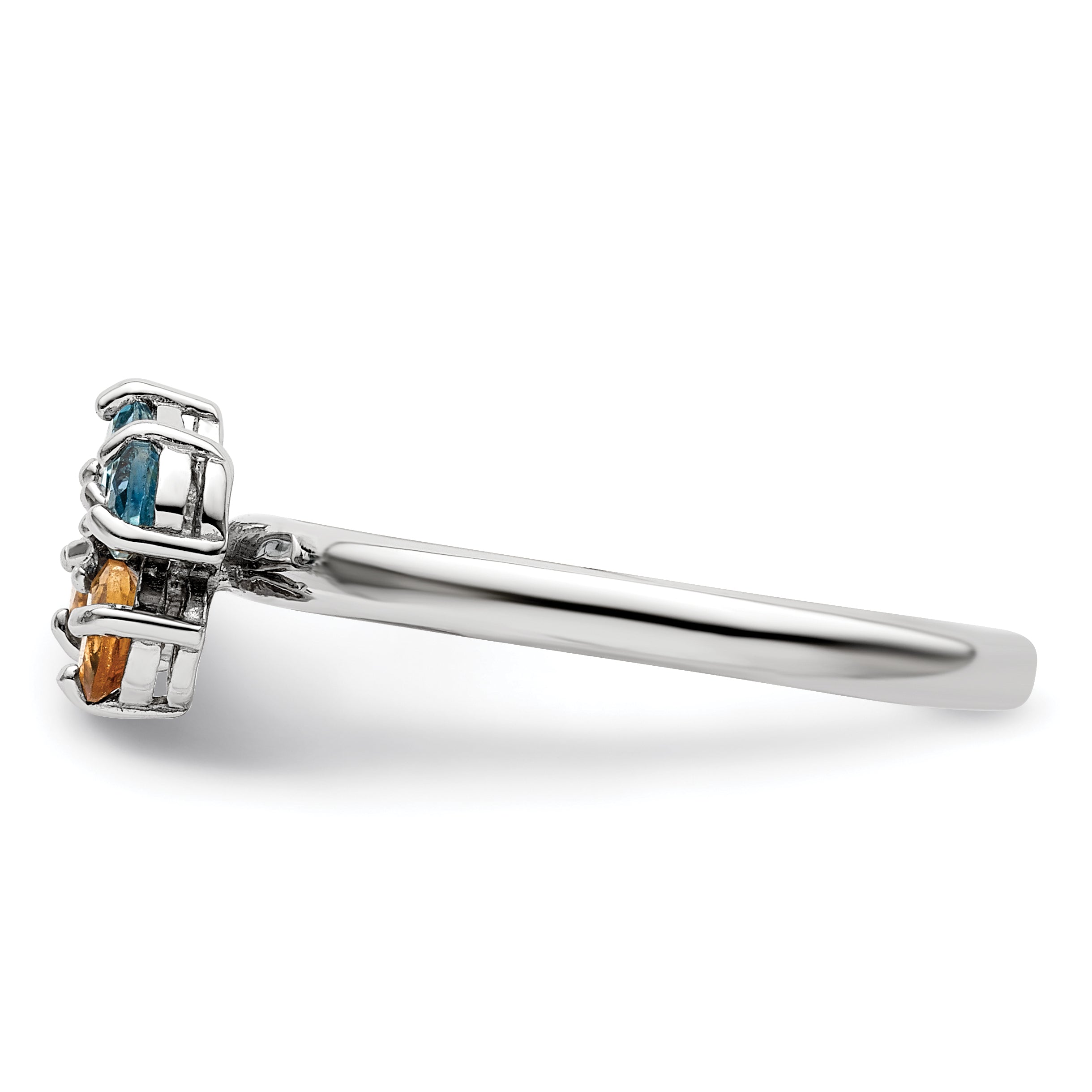 Sterlingsilber Stapelbar Expressions Blautopas & Citrin Schmetterling Ring