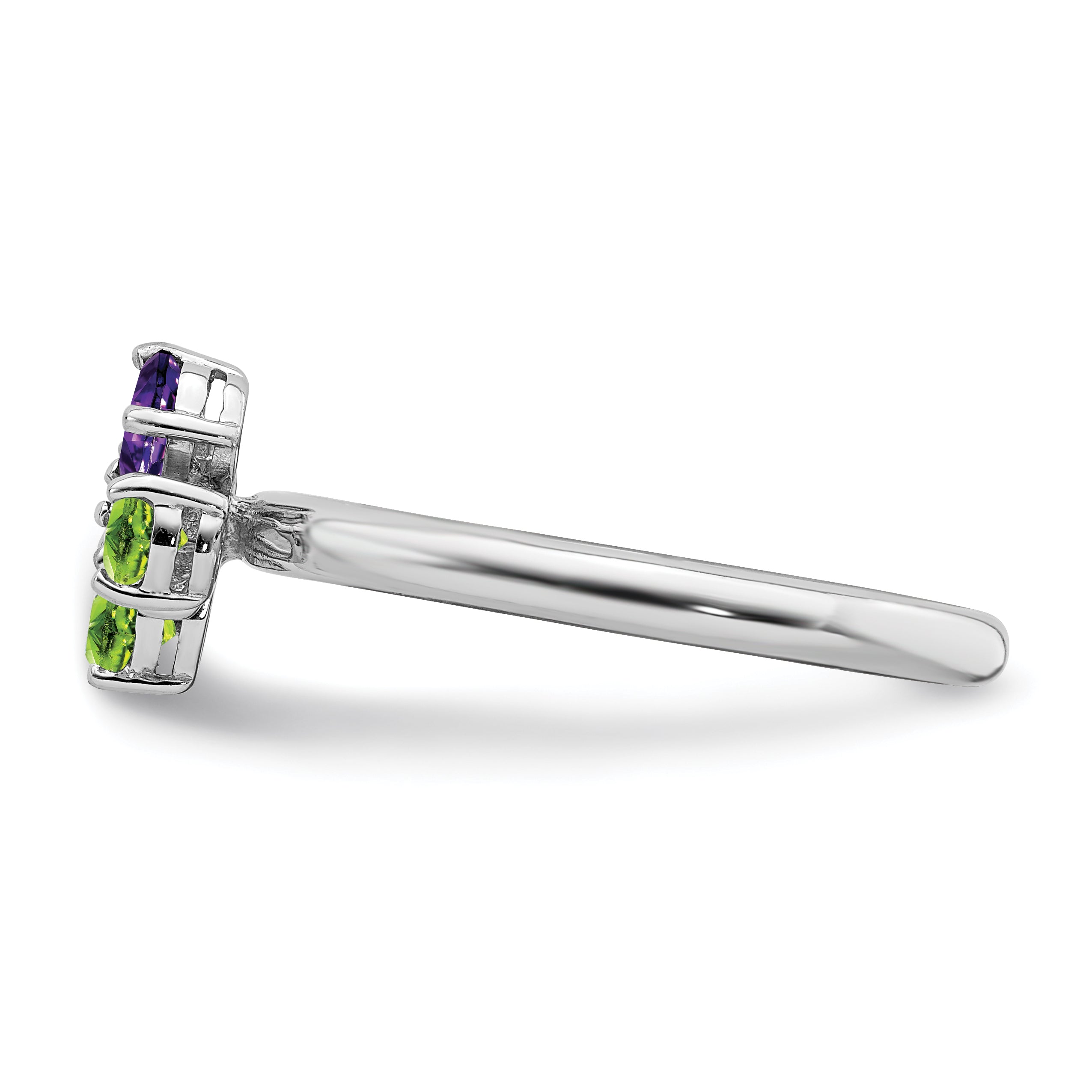 Sterlingsilber Stapelbar Expressions Amethyst & Peridot Schmetterling Ring