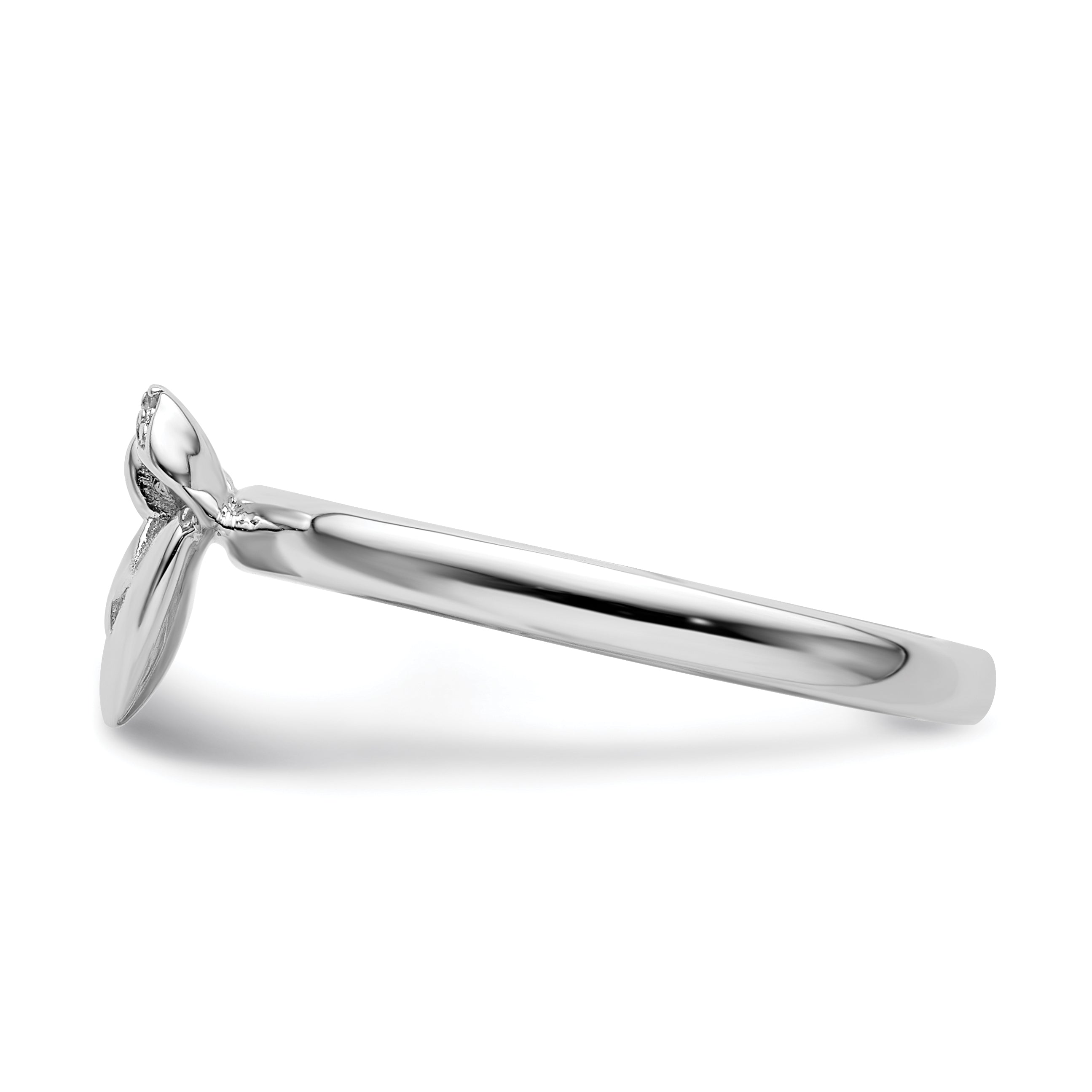 Sterlingsilber Stapelbar Expressions Herz mit Schleife Diamant Ring